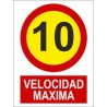 SEÑAL VELOCIDAD MAXIMA 10 PVC 30X40 cm