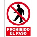 SEÑAL PROHIBIDO EL PASO PVC 23X34 cm