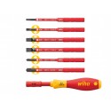 Juego de Destornilladores SoftFinish Electric Portapuntas + Puntas Ranurado/Xeno (7 pzas) WIHA